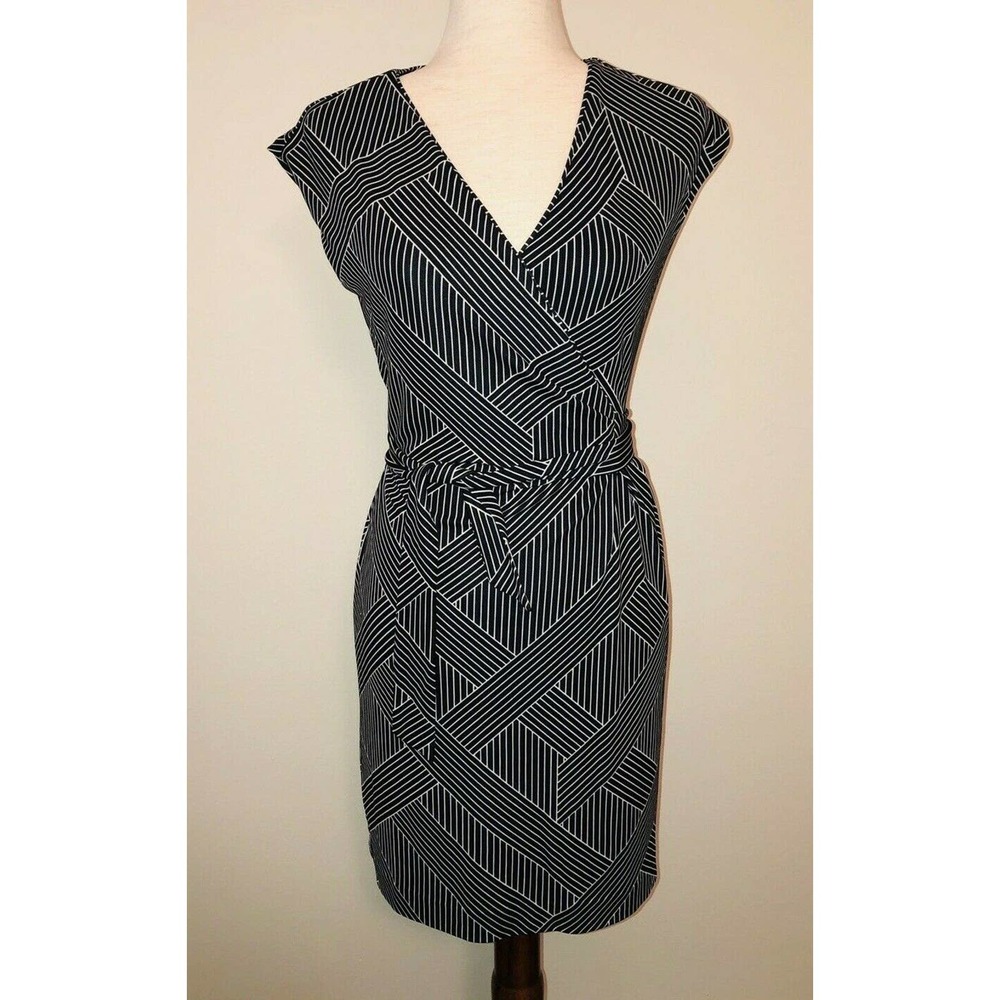 Ann Taylor Sleeveless Faux Wrap Dress XS 0P